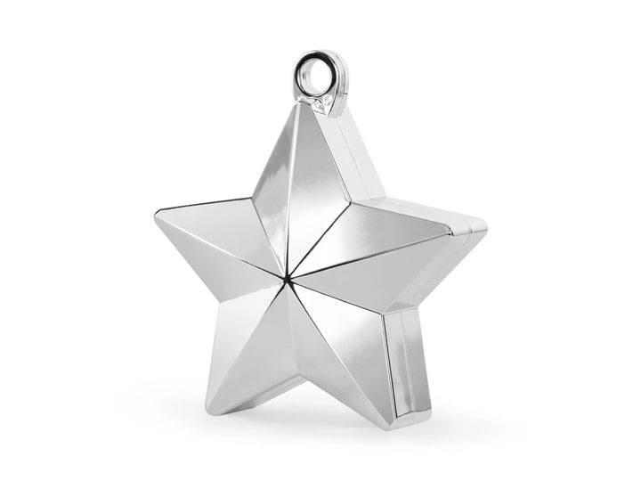 Silver Balloon Weight - Silver Star Metallic Balloon Weight - 160g - Jolie Fete UK