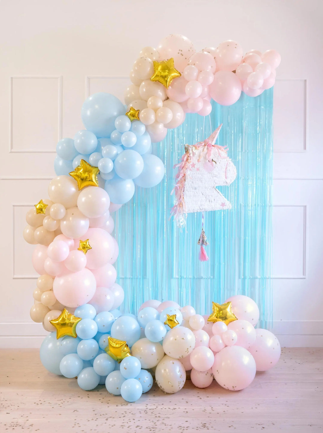 Blue Party Curtain - Sky Blue Party Backdrop - Kids Party - Light Blue Party Decor - Pastel Party Fringe Curtain - Photo Booth Backdrop - Jolie Fete UK