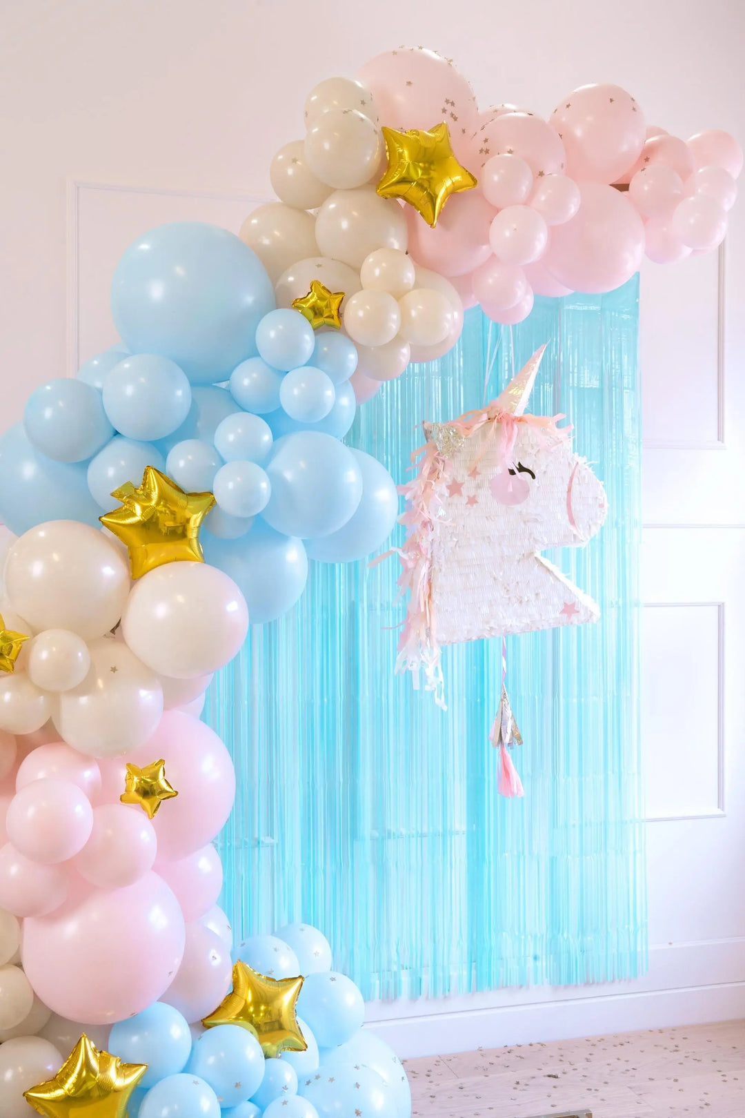 Blue Party Curtain - Sky Blue Party Backdrop - Kids Party - Light Blue Party Decor - Pastel Party Fringe Curtain - Photo Booth Backdrop - Jolie Fete UK
