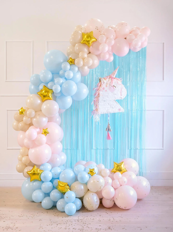 Blue Party Curtain - Sky Blue Party Backdrop - Kids Party - Light Blue Party Decor - Pastel Party Fringe Curtain - Photo Booth Backdrop - Jolie Fete UK