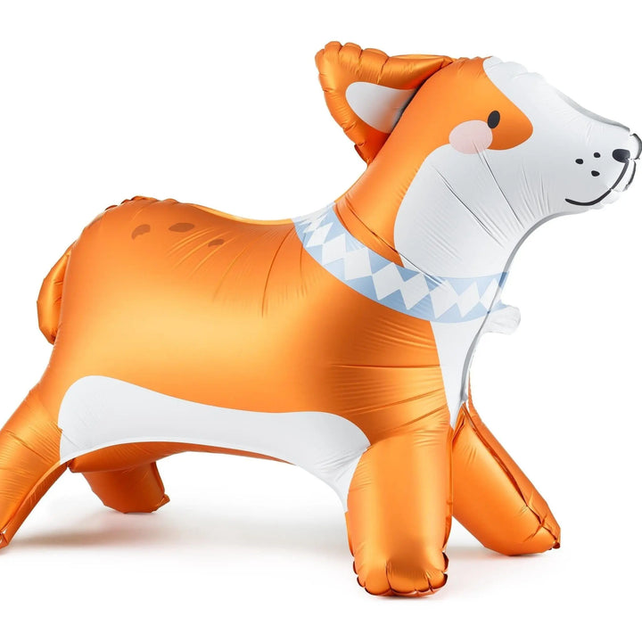 Standing Corgi Foil Balloon - Large 88cm Dog Shape - Puppy Birthday Party Supplies - Animal Themed Kids Celebration - Pet Lover Gift - Jolie Fete UK