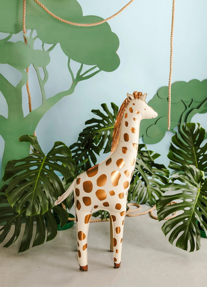 Standing Giraffe Balloon - Giant Foil Balloon - Safari Birthday Decor - Jungle Animal Balloons - Wild One Party - Kids Party Balloon - Jolie Fete UK