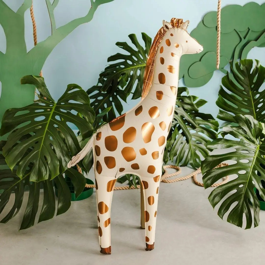 Standing Giraffe Balloon - Giant Foil Balloon - Safari Birthday Decor - Jungle Animal Balloons - Wild One Party - Kids Party Balloon - Jolie Fete UK