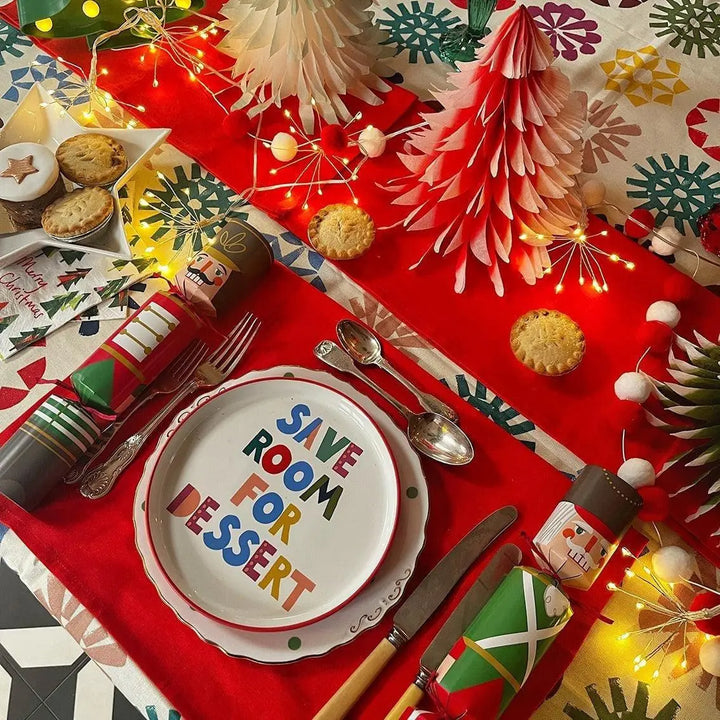 String Lights With Red & White Pom Poms - Christmas Lights - Christmas Decorations - Christmas Table Lights - Jolie Fete UK