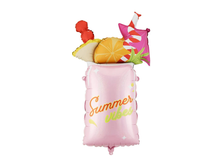 Cocktail Foil Balloon - Summer Vibes Party Decor - Hen Party Decoration - Tropical Drink Balloon - Pink Summer BBQ Supplies-Pool Party Decor - Jolie Fete UK