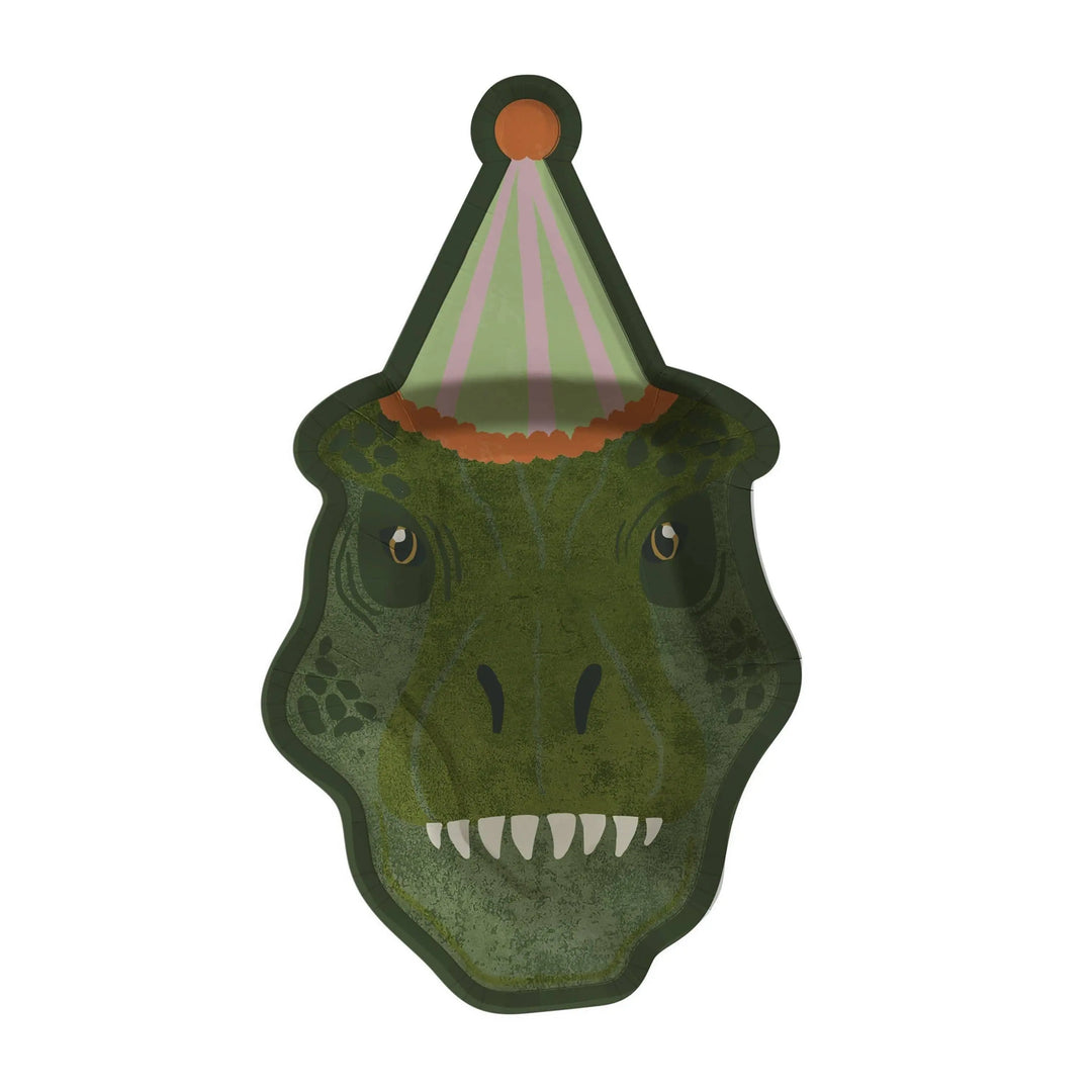 Dinosaur Plates - Dinosaur Paper Party Plates - Dino Birthday Decorations - T-Rex Plates - Kids Birthday Party Decor - Pack Of 8 - Jolie Fete UK