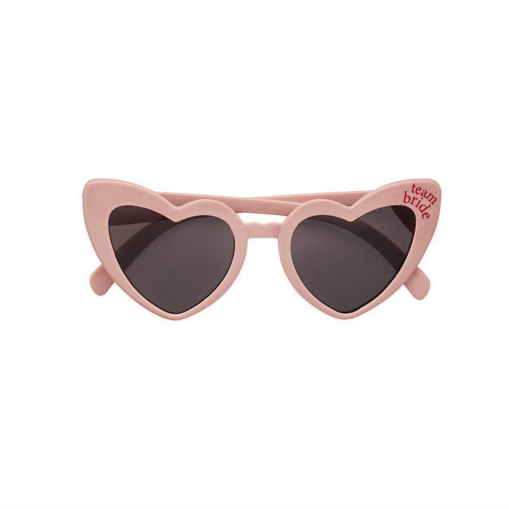 Team Bride Heart Sunglasses - Pink & Red Hen Party Favours - She’s Tying The Knot Coquette Hen Do Accessories - Bridal Shower - Pack of 5 - Jolie Fete UK