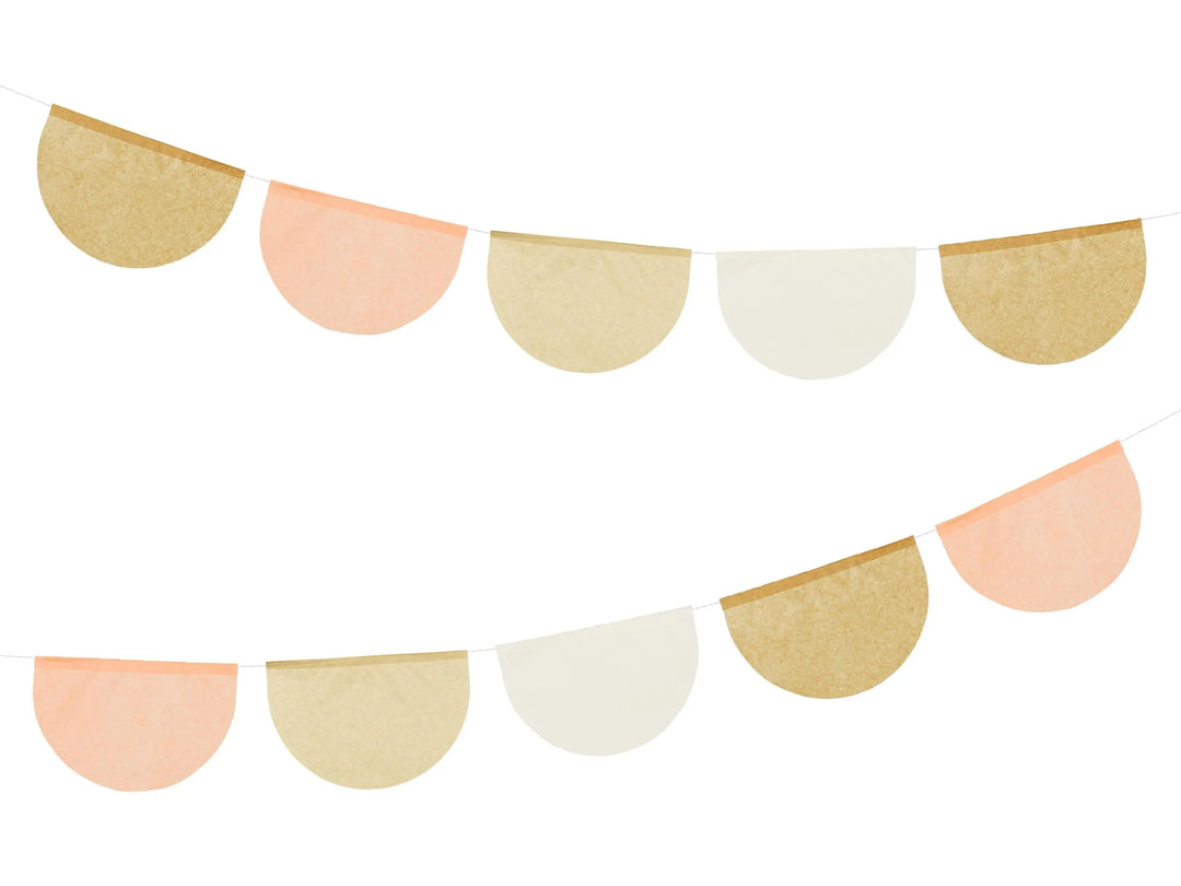 Tissue Paper Garland - Neutral, Cream and Blush Bunting - Baby Shower Bunting - 1st Birthday Garland - Beige Party Decorations - 3m - Jolie Fete UK