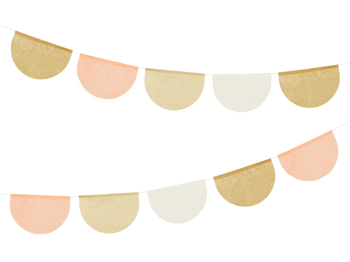 Tissue Paper Garland - Neutral, Cream and Blush Bunting - Baby Shower Bunting - 1st Birthday Garland - Beige Party Decorations - 3m - Jolie Fete UK