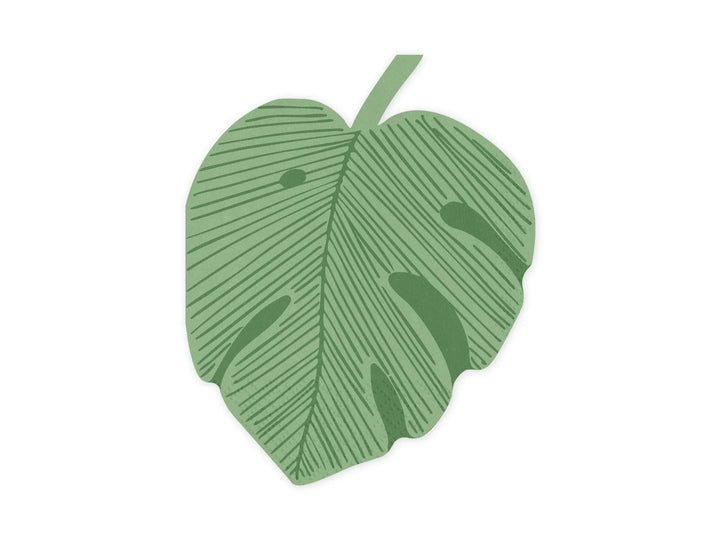 Tropical Leaf Napkins - Monstera Leaf Shaped Paper Napkins - Green Jungle Theme Birthday Party Tableware - Wild One Party Decor - Pack Of 12 - Jolie Fete UK