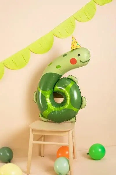 Turtle Foil Balloon Number 6 - Jolie Fete