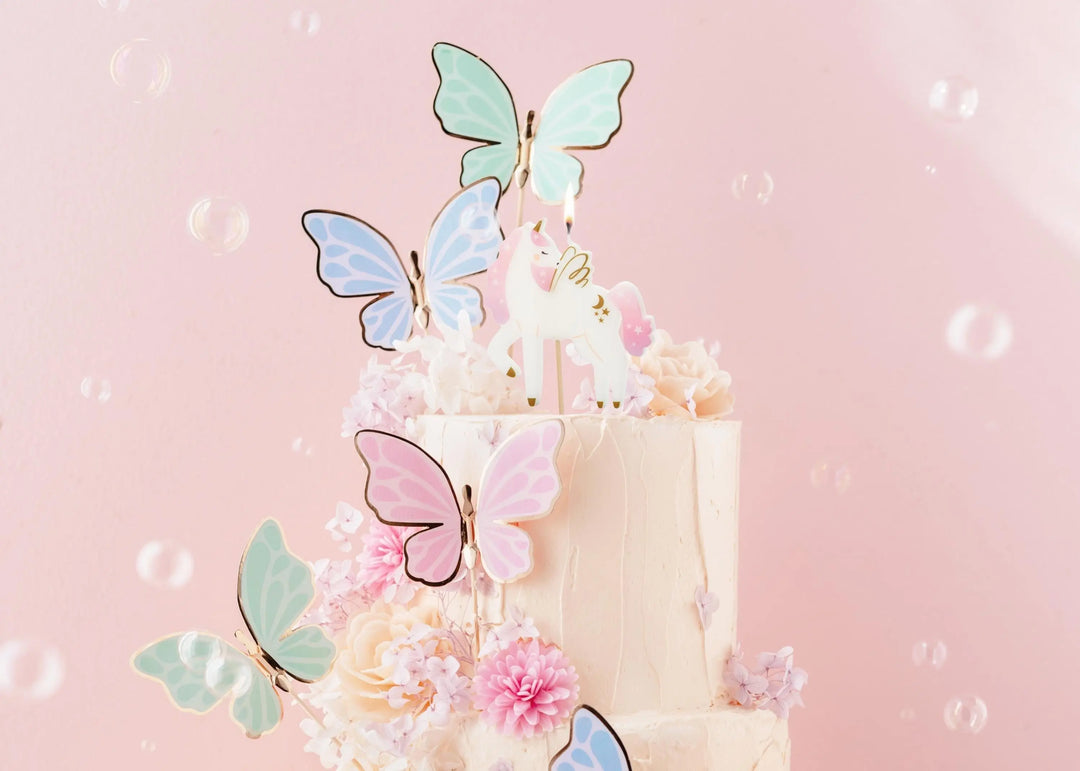 Unicorn Candle - Unicorn Birthday Cake Candle - 9cm White Unicorn Cake Topper - Unicorn Birthday Decorations - Jolie Fete UK