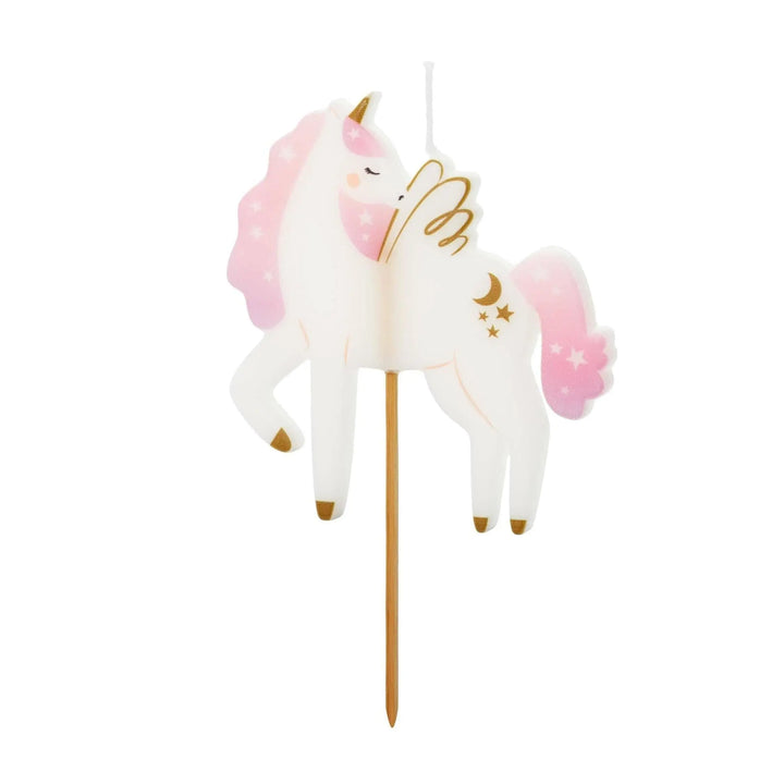 Unicorn Candle - Unicorn Birthday Cake Candle - 9cm White Unicorn Cake Topper - Unicorn Birthday Decorations - Jolie Fete UK