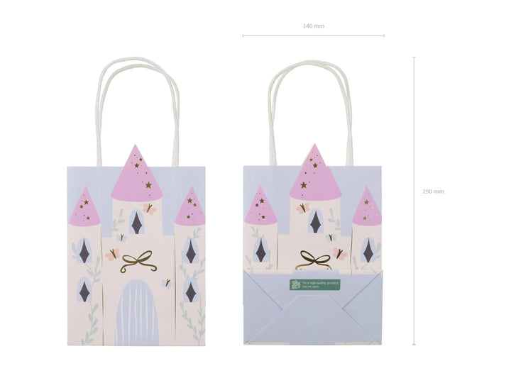 Unicorn Party Bag - Small Castle Paper Gift Bag - Unicorn & Princess Birthday Treat Bags - Unicorn Birthday Party Theme - 20 cm - 1 Bag - Jolie Fete UK