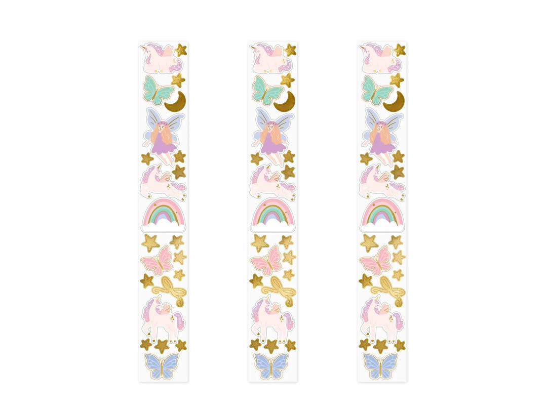 Unicorn Stickers - Pastel Unicorns, Butterflies, Rainbow, Fairy & Gold Stars - Unicorn Birthday Party Decorations - Party Bags - Pack Of 23 - Jolie Fete UK