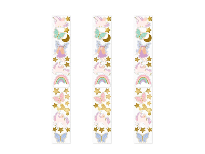 Unicorn Stickers - Pastel Unicorns, Butterflies, Rainbow, Fairy & Gold Stars - Unicorn Birthday Party Decorations - Party Bags - Pack Of 23 - Jolie Fete UK