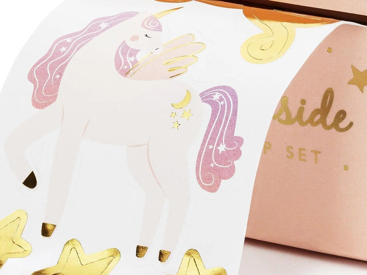 Unicorn Stickers - Pastel Unicorns, Butterflies, Rainbow, Fairy & Gold Stars - Unicorn Birthday Party Decorations - Party Bags - Pack Of 23 - Jolie Fete UK