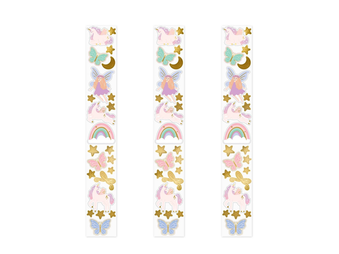 Unicorn Stickers - Pastel Unicorns, Butterflies, Rainbow, Fairy & Gold Stars - Unicorn Birthday Party Decorations - Party Bags - Pack Of 23 - Jolie Fete UK
