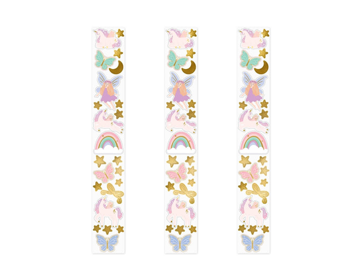 Unicorn Stickers - Pastel Unicorns, Butterflies, Rainbow, Fairy & Gold Stars - Unicorn Birthday Party Decorations - Party Bags - Pack Of 23 - Jolie Fete UK