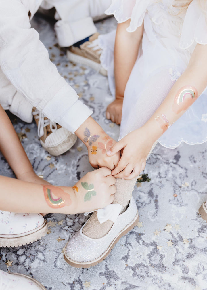Unicorn Temporary Tattoos - Pastel Rainbow & Butterfly Party Bag Fillers - Pink, Blue, Green Kids Tattoos -Unicorn Birthday Party-Pack Of 15 - Jolie Fete UK