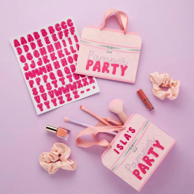 Vanity Case Party Bags - Customisable Pink Party Bags - Pamper Party Gift Bags - Girls Birthday Party Favours - Spa Sleepover - Pack of 5 - Jolie Fete UK