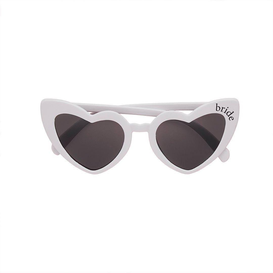 White Bride Heart Sunglasses - Hen Party Bride To Be Accessories - She’s Tying The Knot Wedding Eyewear - Single Pair Bridal Sunglasses - Jolie Fete UK
