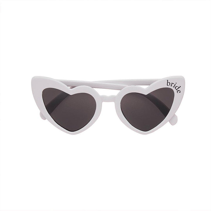 White Bride Heart Sunglasses - Hen Party Bride To Be Accessories - She’s Tying The Knot Wedding Eyewear - Single Pair Bridal Sunglasses - Jolie Fete UK