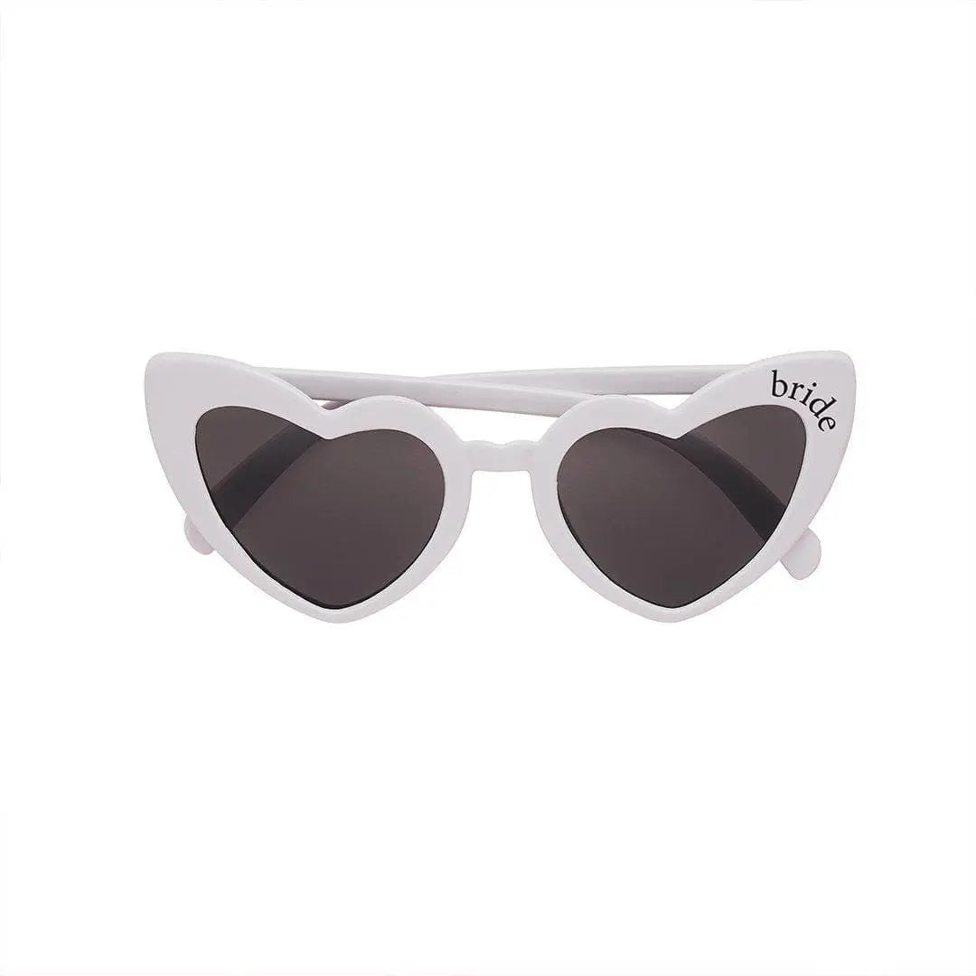 White Bride Heart Sunglasses - Hen Party Bride To Be Accessories - She’s Tying The Knot Wedding Eyewear - Single Pair Bridal Sunglasses - Jolie Fete UK
