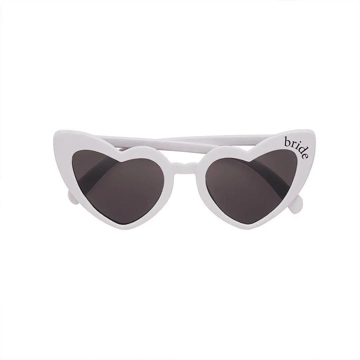 White Bride Heart Sunglasses - Hen Party Bride To Be Accessories - She’s Tying The Knot Wedding Eyewear - Single Pair Bridal Sunglasses - Jolie Fete UK