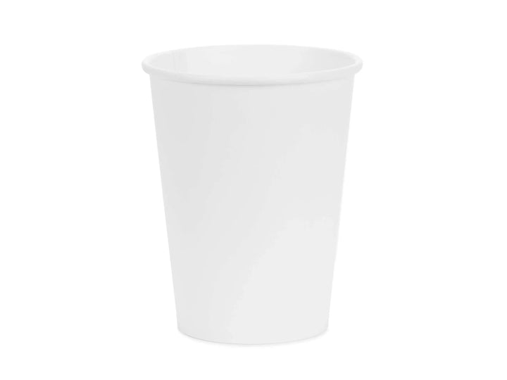White Paper Cups 250ml - White Party Cups - Disposable Cups for Birthday - Baby Shower - Tea Party - Wedding Decor - Christening - Pack of 6 - Jolie Fete UK