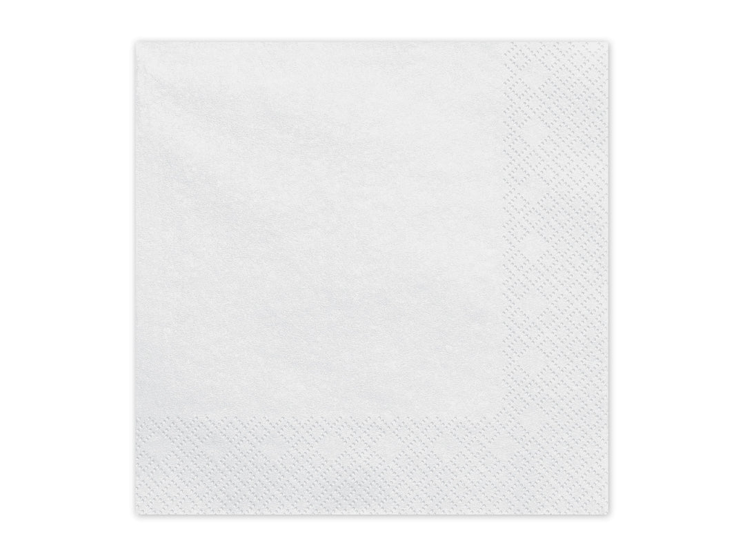 White Paper Napkins - Pastel White Dinner Napkins - Kids Birthday Party - Baby Shower - Hen Party - Christening - Pack of 20 - Jolie Fete UK