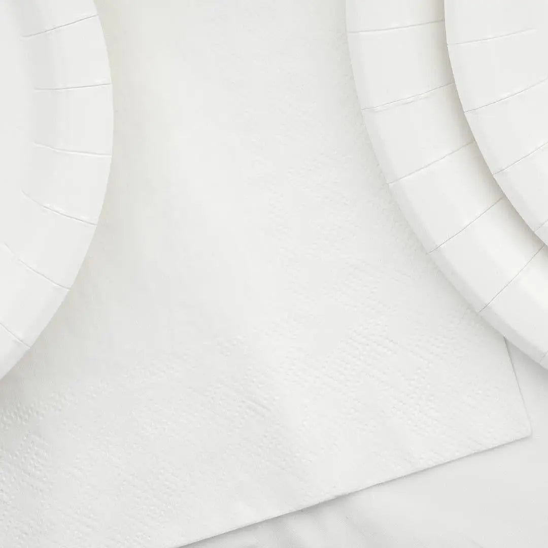 White Paper Napkins - Pastel White Dinner Napkins - Kids Birthday Party - Baby Shower - Hen Party - Christening - Pack of 20 - Jolie Fete UK