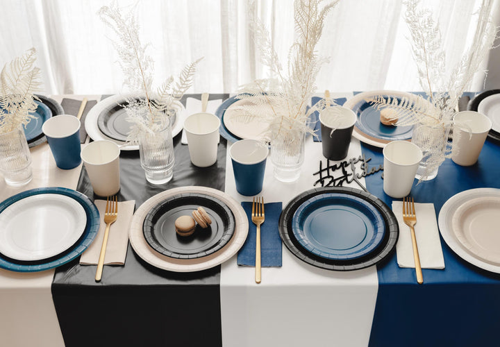 White Paper Plates 18cm - Pastel White Small Party Plates - Dessert Plates - Kids Birthday Cake Plates - Baby Shower - Hen Party - Pack of 6 - Jolie Fete UK