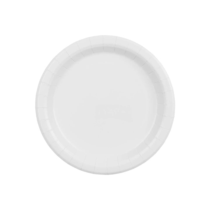 White Paper Plates 18cm - Pastel White Small Party Plates - Dessert Plates - Kids Birthday Cake Plates - Baby Shower - Hen Party - Pack of 6 - Jolie Fete UK