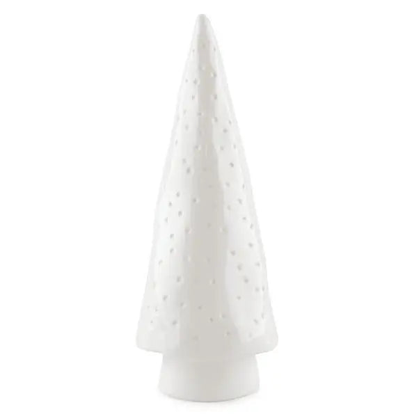 Porcelain Christmas Tree - White Conical Christmas Tree With Gift Box - Christmas Decorations - Christmas Gift Set - East Of India - Jolie Fete UK