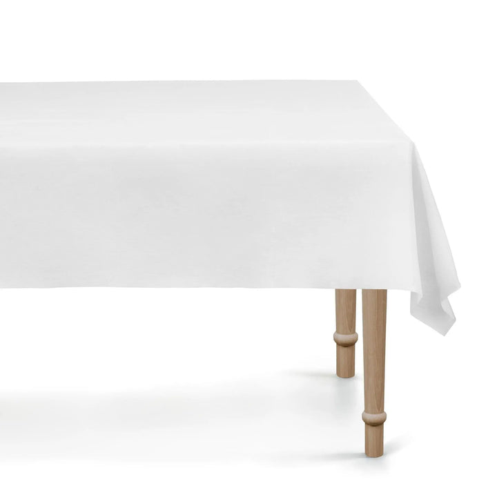 White Tablecloth 137 x 183 cm - Large Rectangular White Table Cover - Durable Synthetic Party Tablecloth - Birthday - Baby Shower - Jolie Fete UK