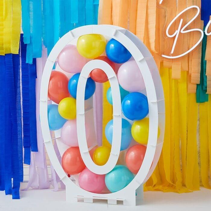 Balloon Mosaic Number Stand 0 - Mix It Up Brights