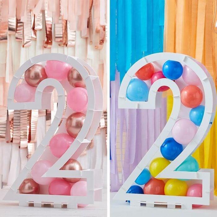 Balloon Mosaic Number Stand 2 - Mix It Up Brights