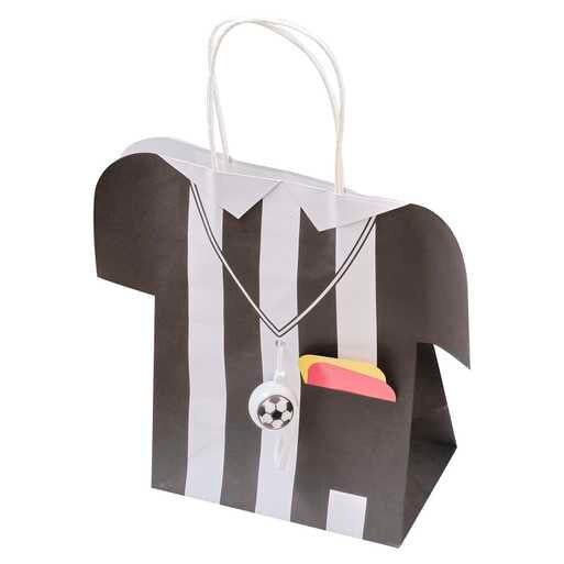 Referee Shirt Football Party Bags With Whistles and Card Tags - Pack Of 5