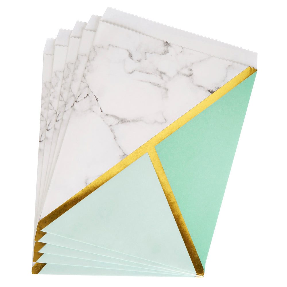 Mint, Gold & Marble Treat Bags - Pack of 25 - Colour Block Mint
