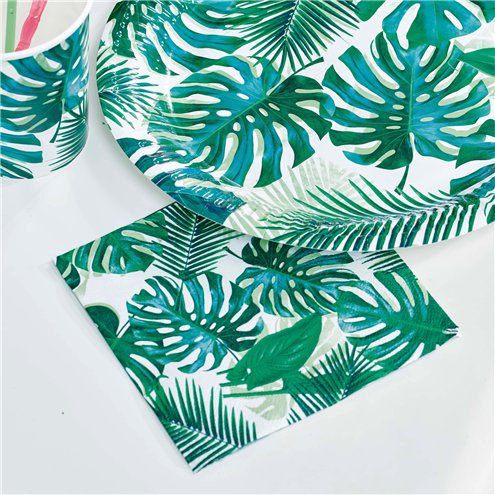 Tropical Leaf Paper Plates - Pack of 8 - Tropical Fiesta