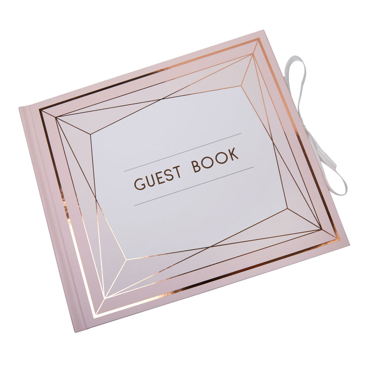 Rose Gold & Blush Pink Guest Book - Geo Blush