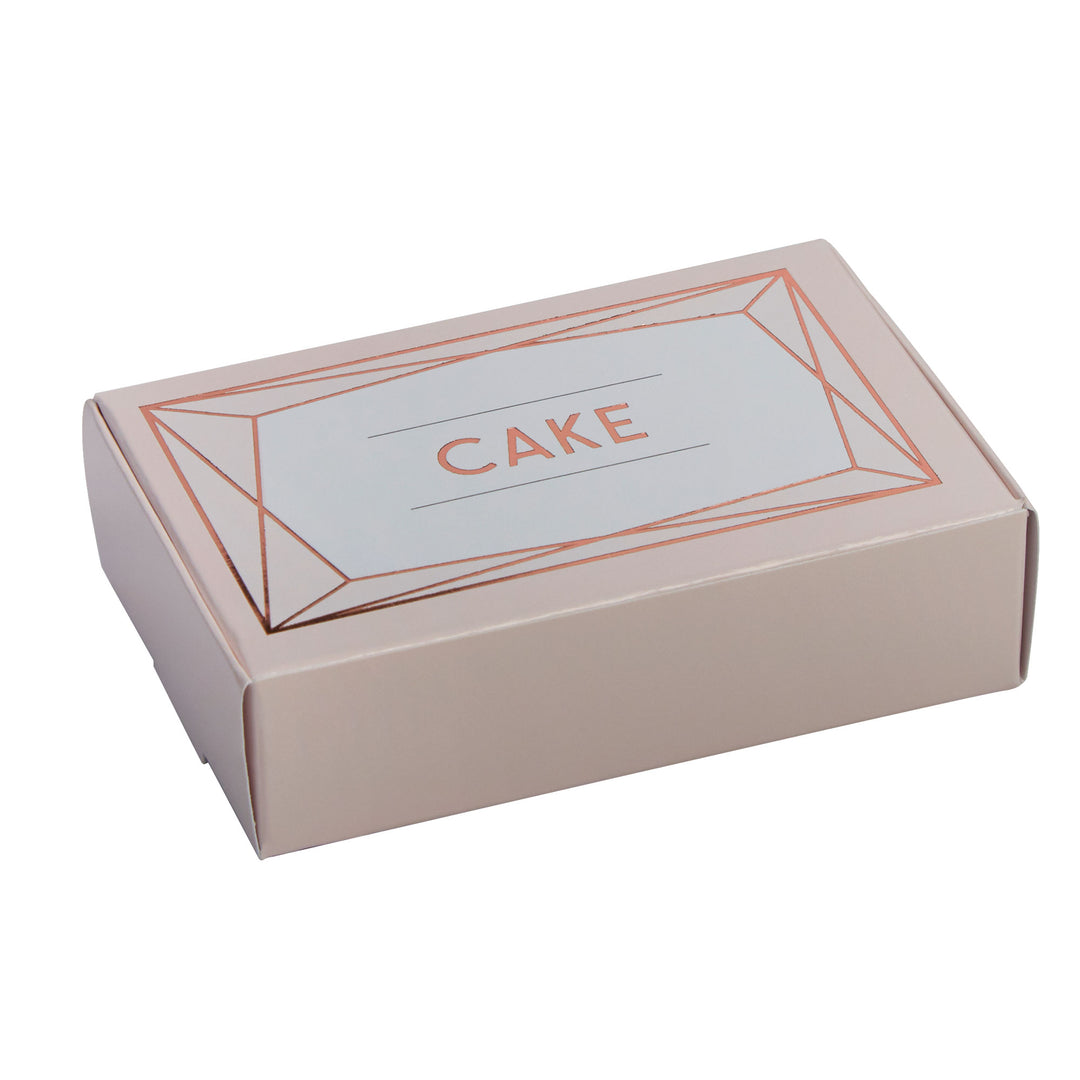 Rose Gold & Blush Pink Cake Boxes - Pack of 10 - Geo Blush