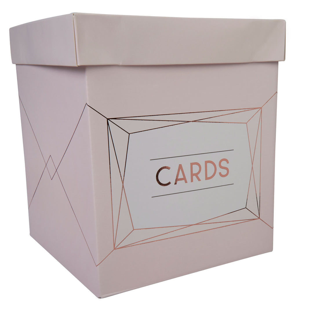 Rose Gold & Blush Pink Wedding Card Post Box - Geo Blush