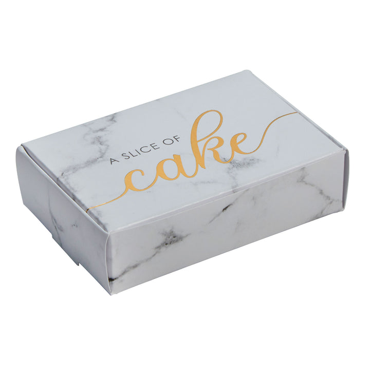 Marble & Gold Cake Boxes - Pack of 10 - Scripted Marble