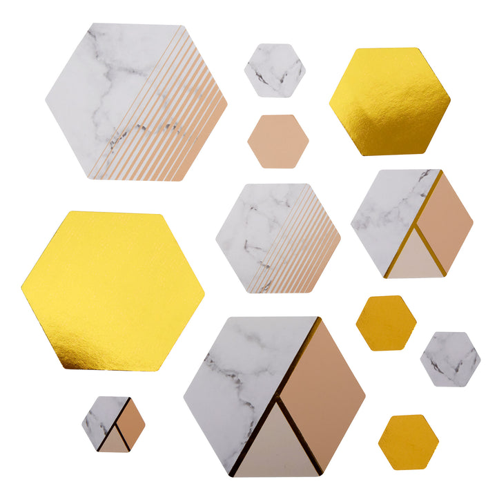 Peach, Gold & Marble Table Scatters - Colour Block Peach