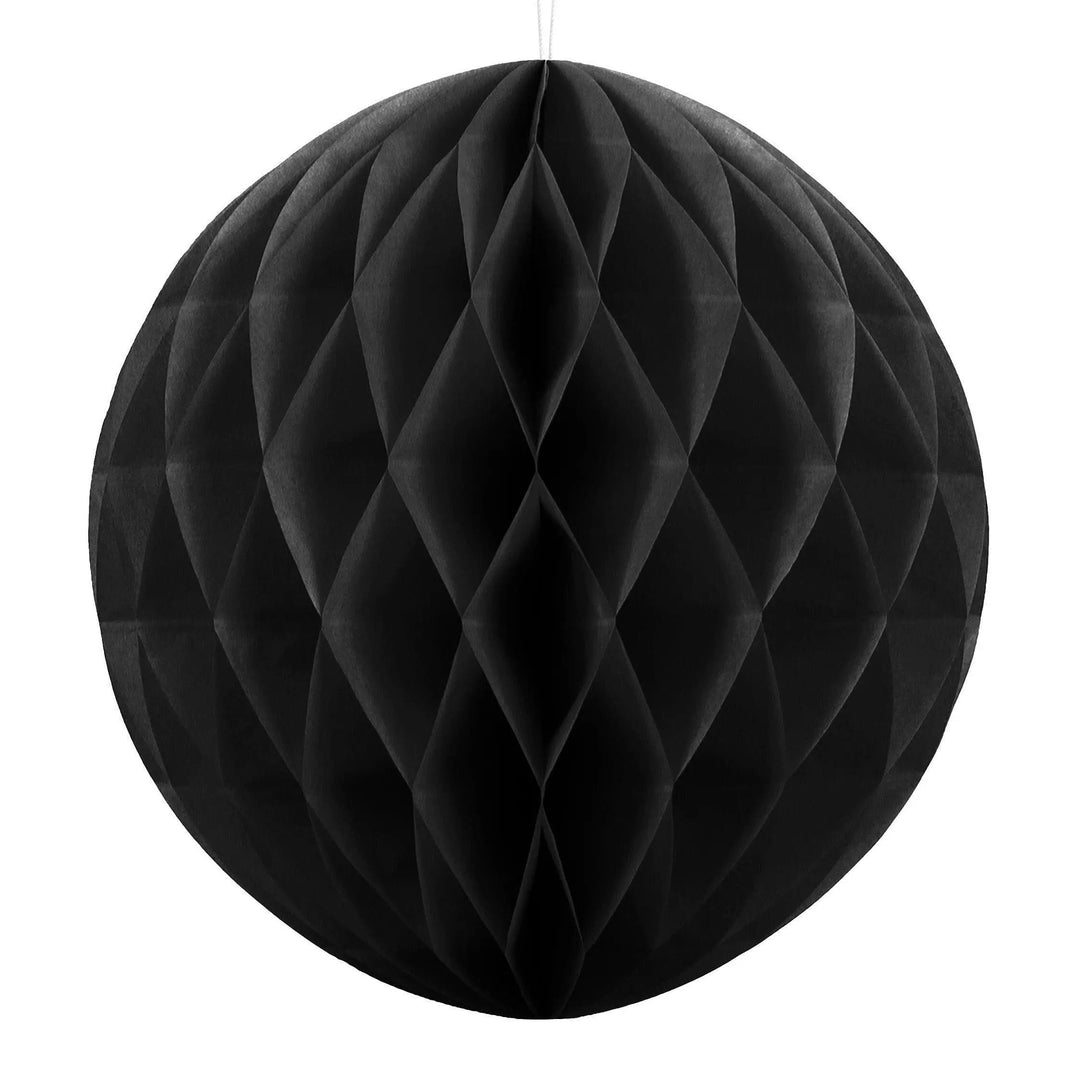 Black honeycomb ball - Black paper honeycomb decoration 20cm - Black party decorations - Birthday decorations -New Year's Eve Decorations-x1