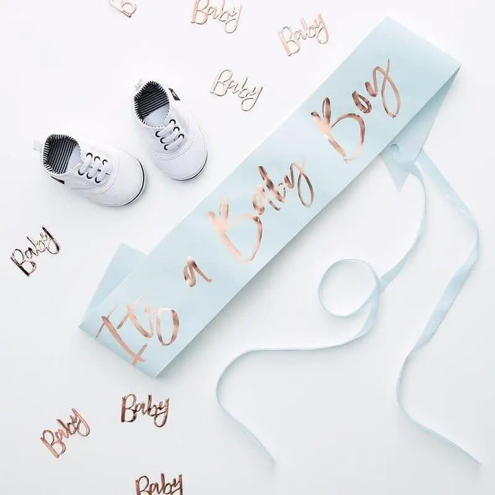 It's A Baby Boy Sash - Blue & Rose Gold Baby Shower Its A Boy Sash - Gender Reveal Sash - Twinkle Twinkle Little Star