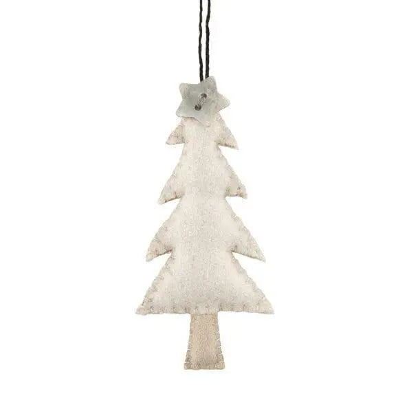 Christmas Tree Decoration - Small Cream Felt Hanging Christmas Tree - Christmas Ornament -Christmas Decorations -Holiday Decor-Xmas Homeware