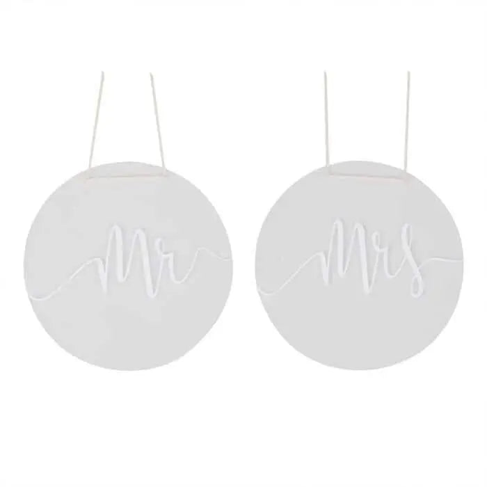 Mr And Mrs Chair Signs - Clear Acrylic Mr & Mrs - Top Table Decor - Wedding Venue Decorations Sign - Boho Decor - Mr And Mrs Sign